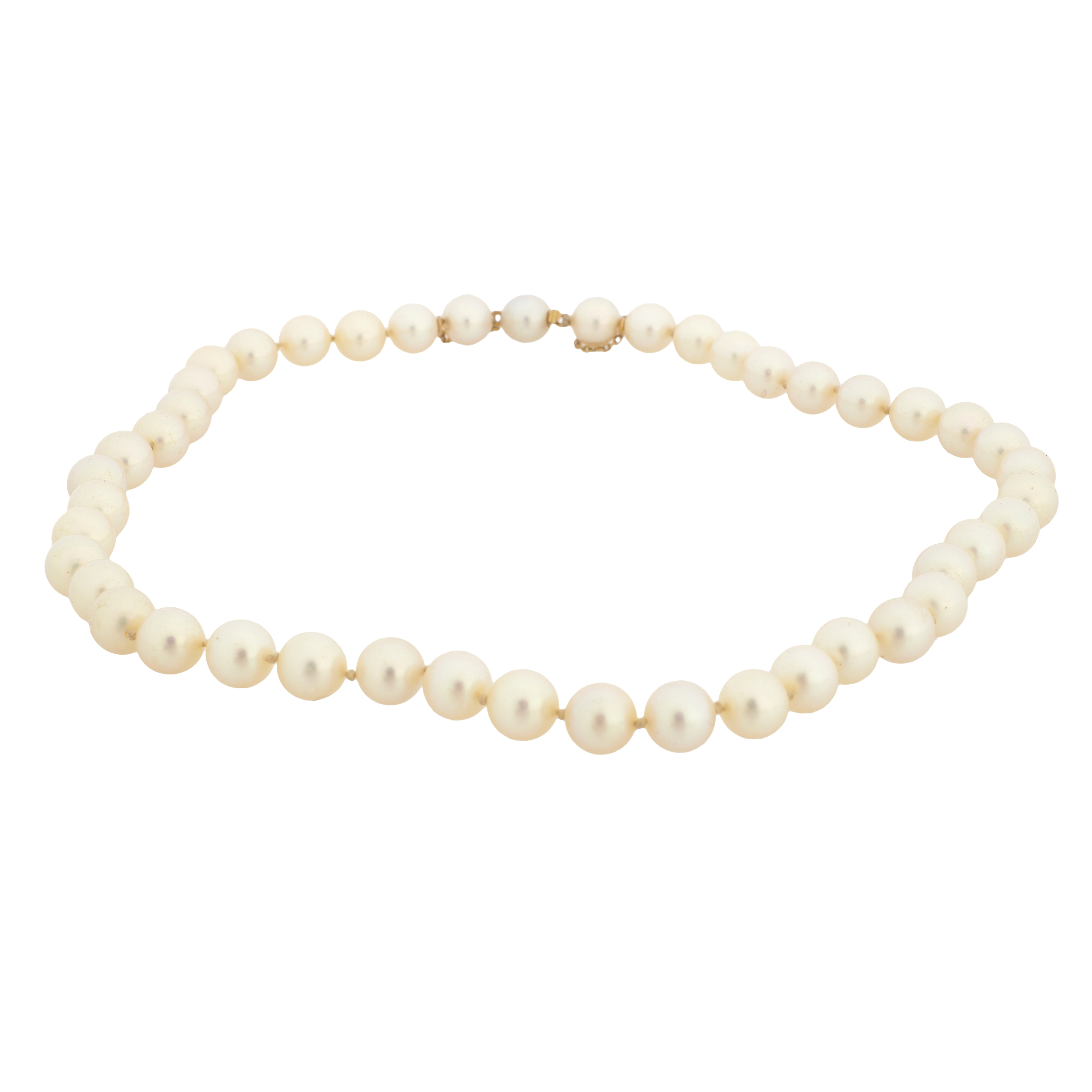 A CULTURED PEARL AND 18K GOLD NECKLACE