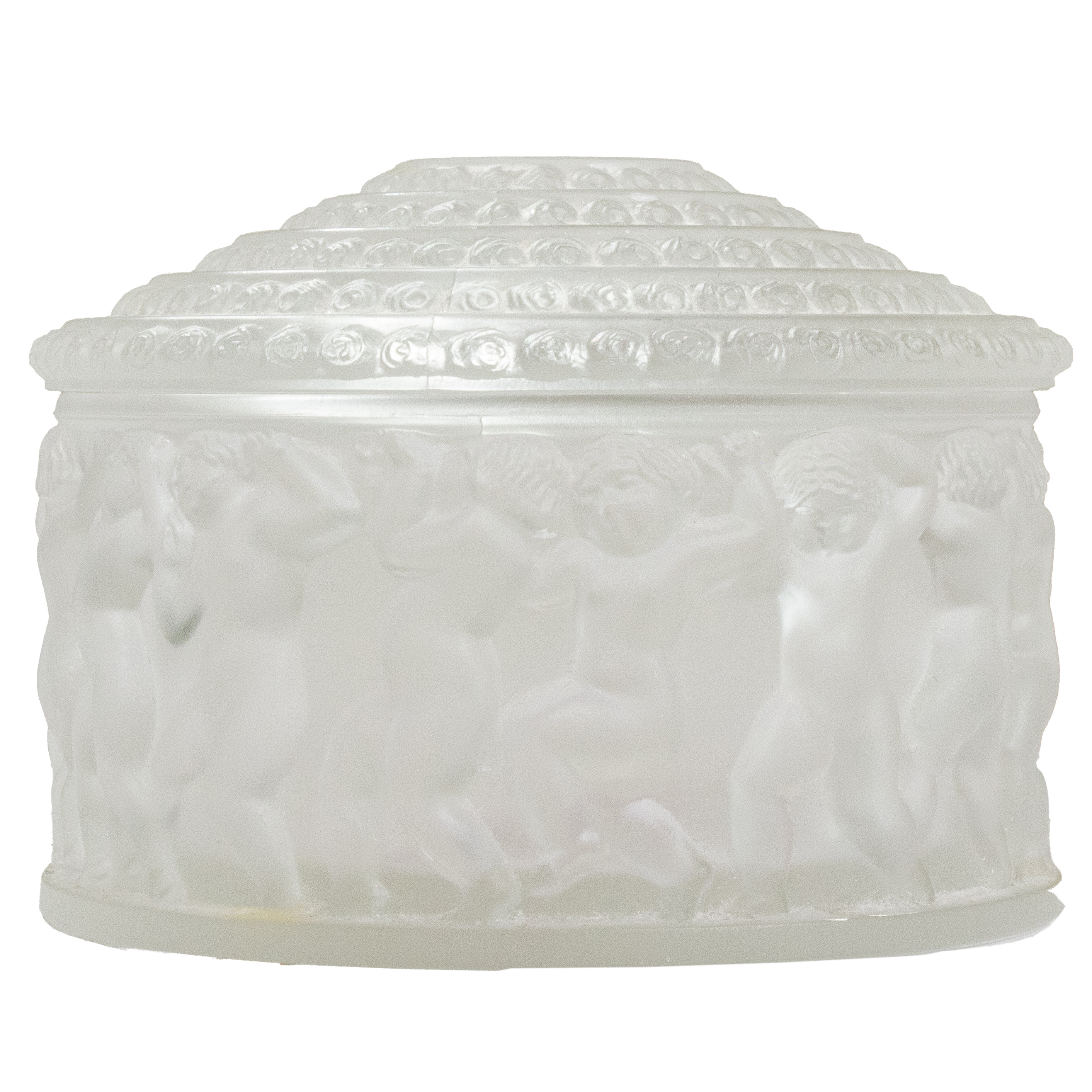 A LALIQUE GLASS POWDER BOX IN THE 3ce3ac