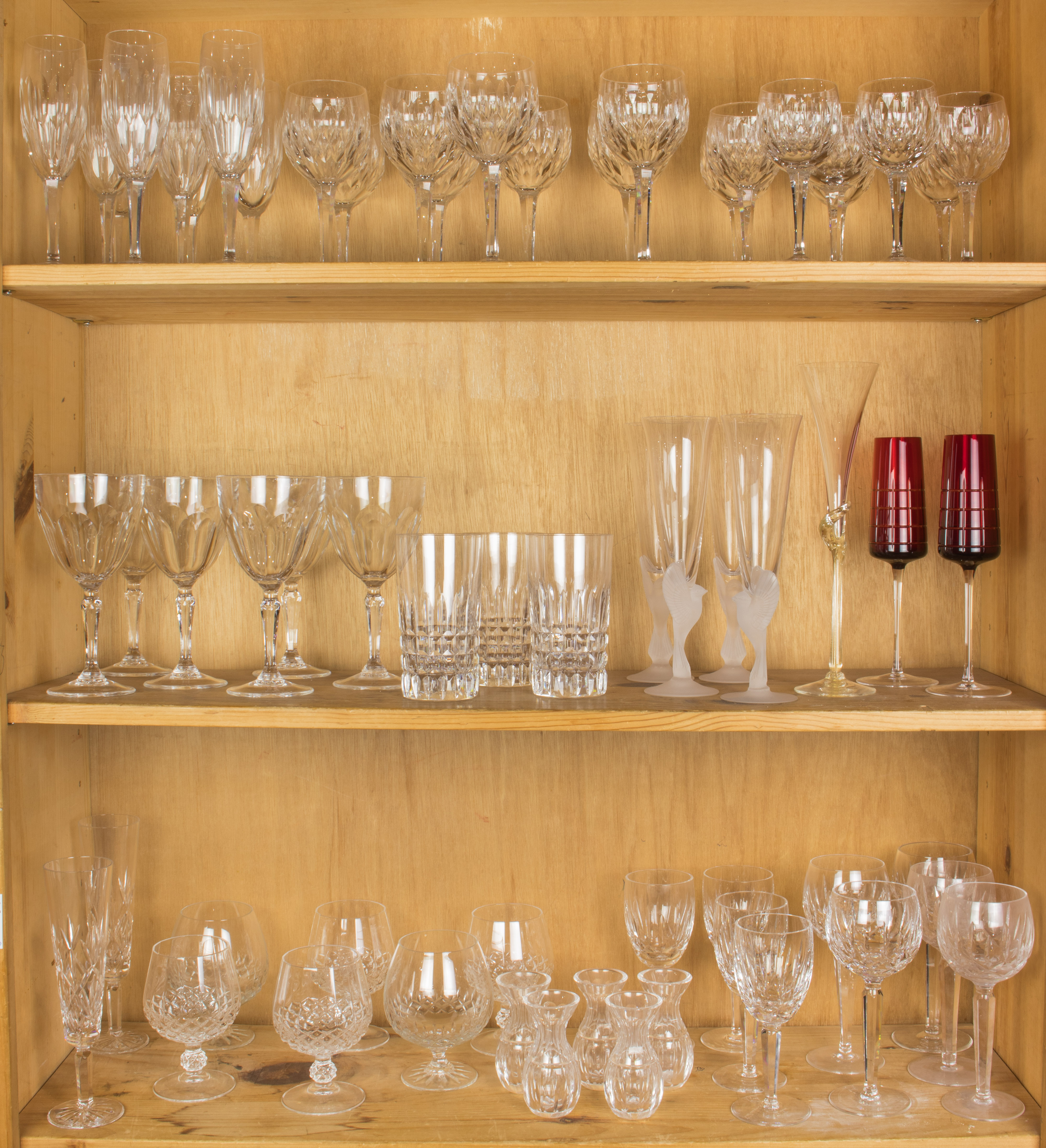 A GROUP OF GLASS STEMWARE A group of