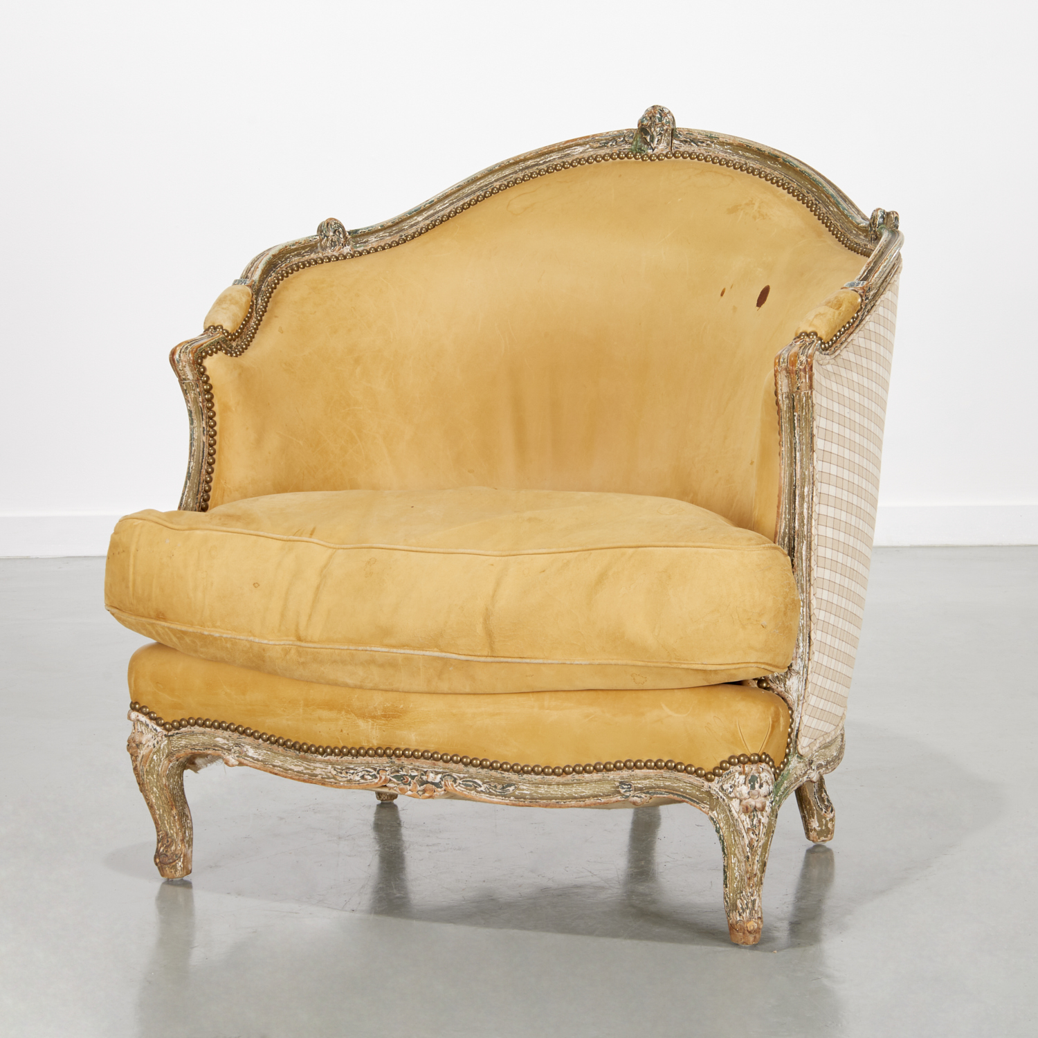 NICE LOUIS XVI STYLE LEATHER UPHOLSTERED 3ce589