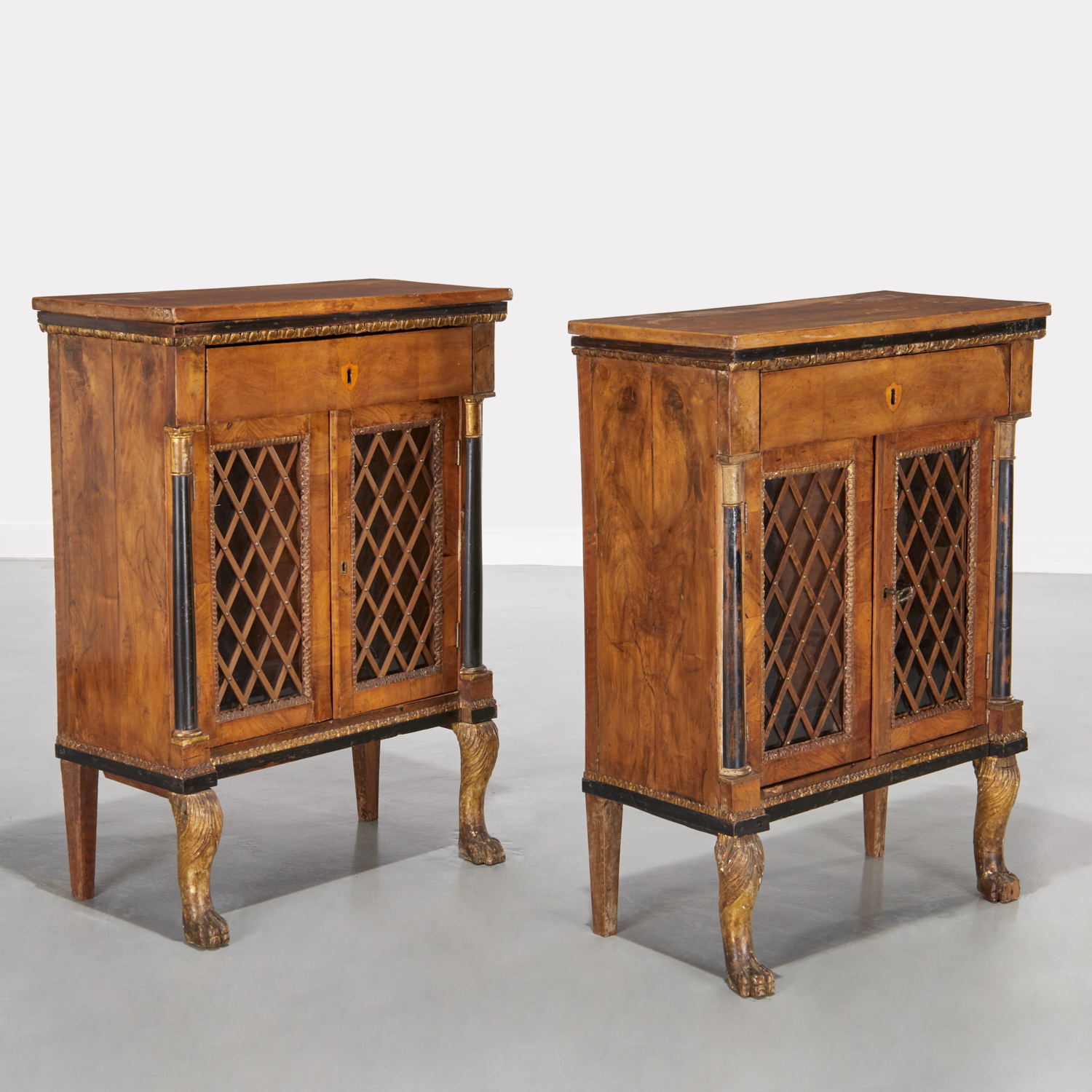 PAIR ITALIAN NEO CLASSICAL WALNUT 3ce5a2