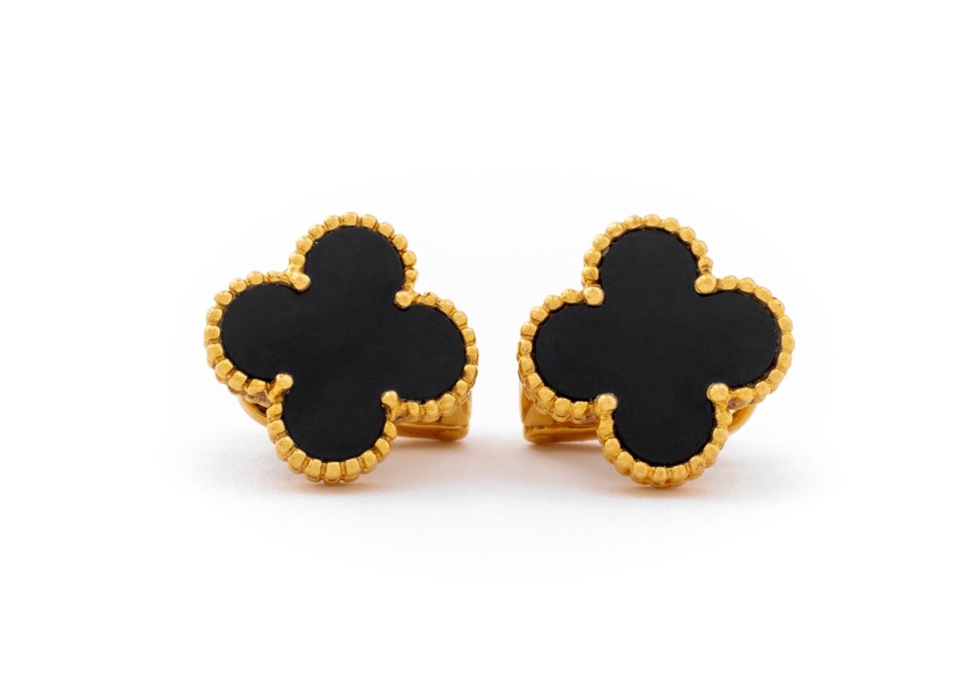 VAN CLEEF & ARPELS 18K ONYX ALHAMBRA