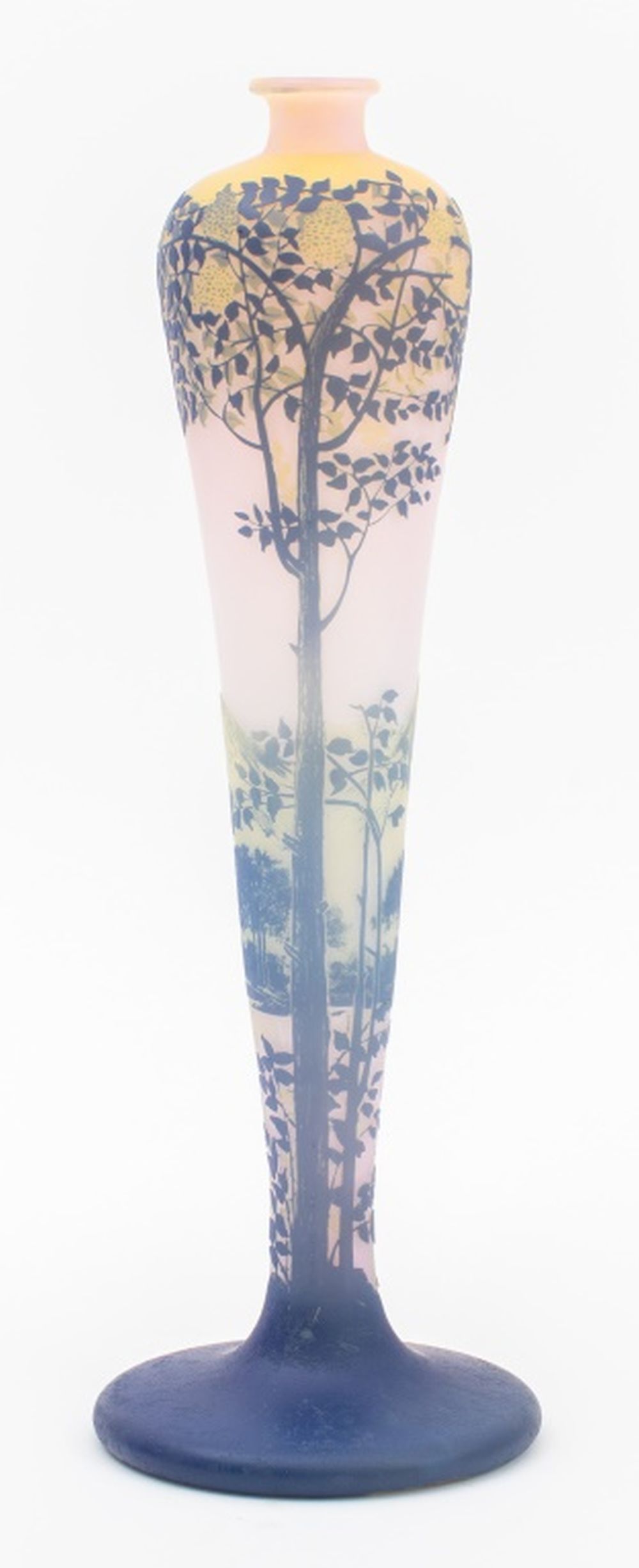 DEVEZ PINK BLUE CAMEO GLASS VASE 3ce6b9