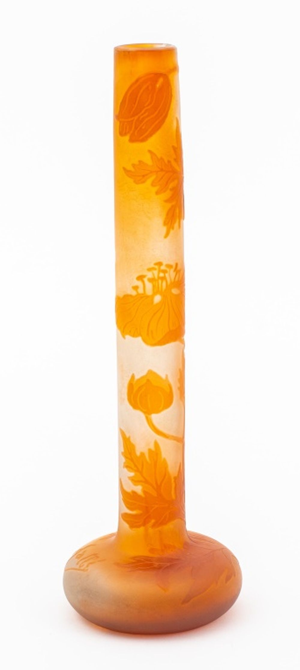 EMILE GALLE AMBER CAMEO GLASS STICK 3ce6ba