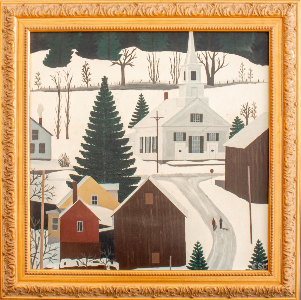 CSD FOLK ART STYLE WINTER SCENE 3ce794