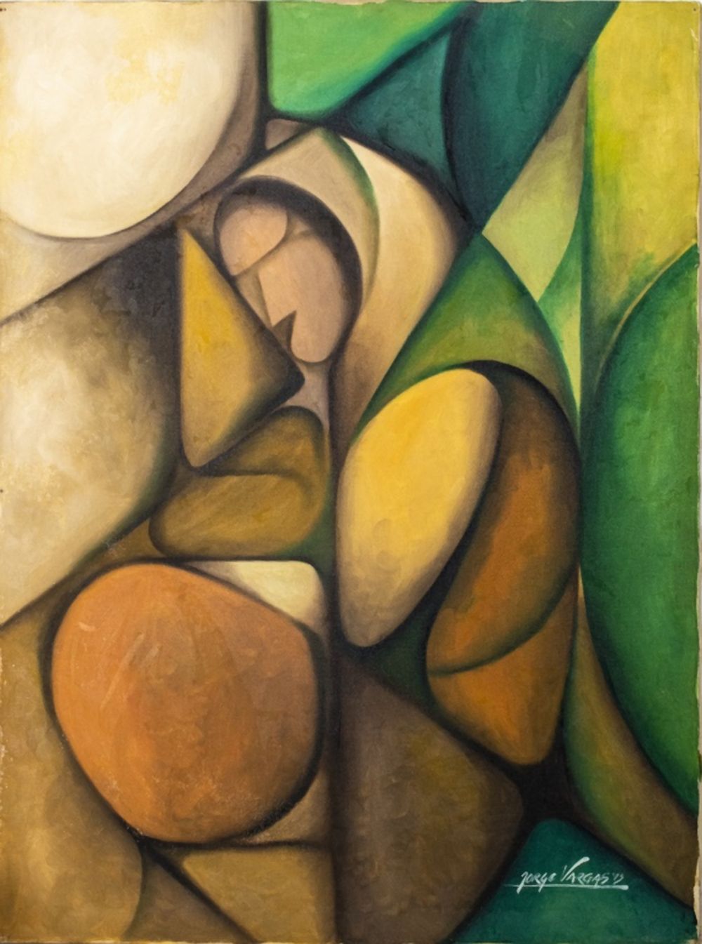 JORGE VARGAS ABSTRACT FIGURAL COMPOSITION