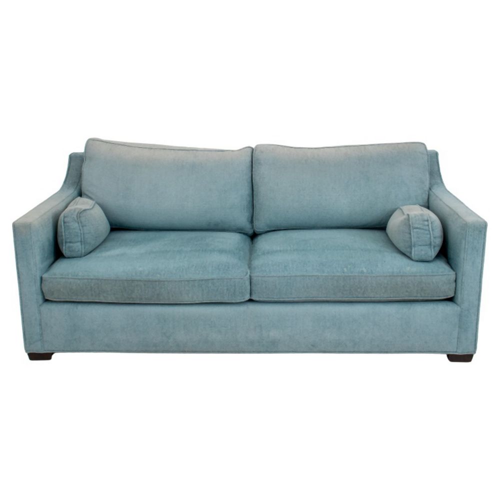 ROBIN'S EGG BLUE CHENILLE TWO-SEAT