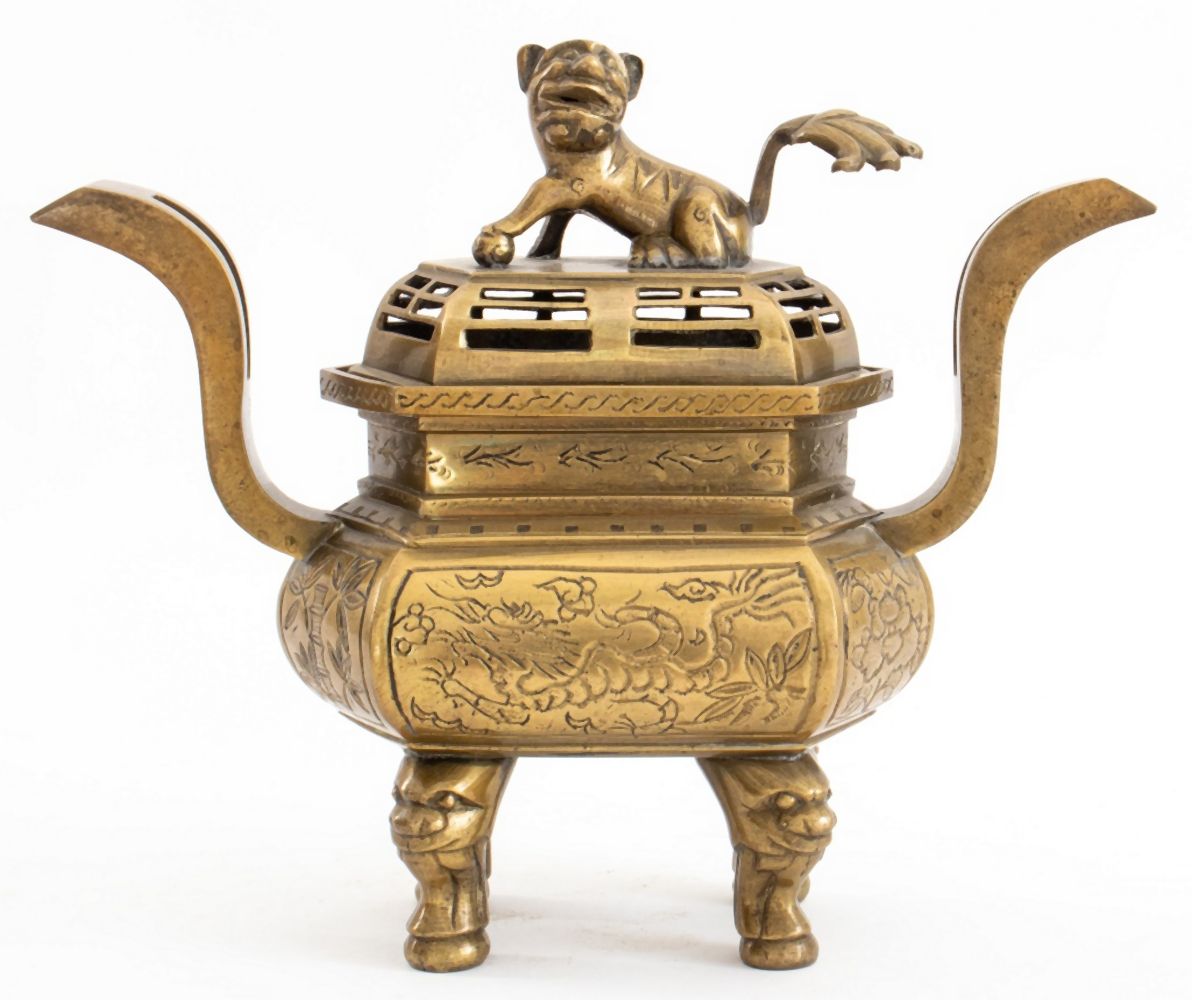 CHINESE BRASS SHANG STYLE CENSER