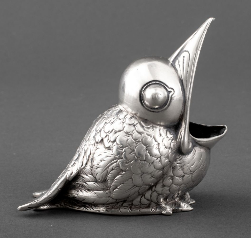 GERMAN SILVER BIRD FORM CENDRIER,