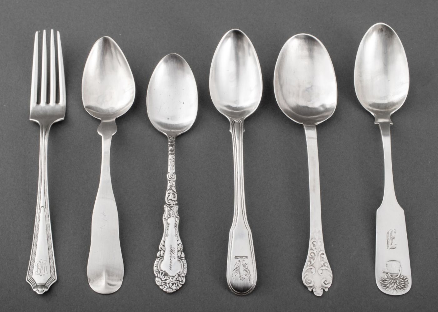 GROUP OF SILVER SPOONS FORK  3ce84f