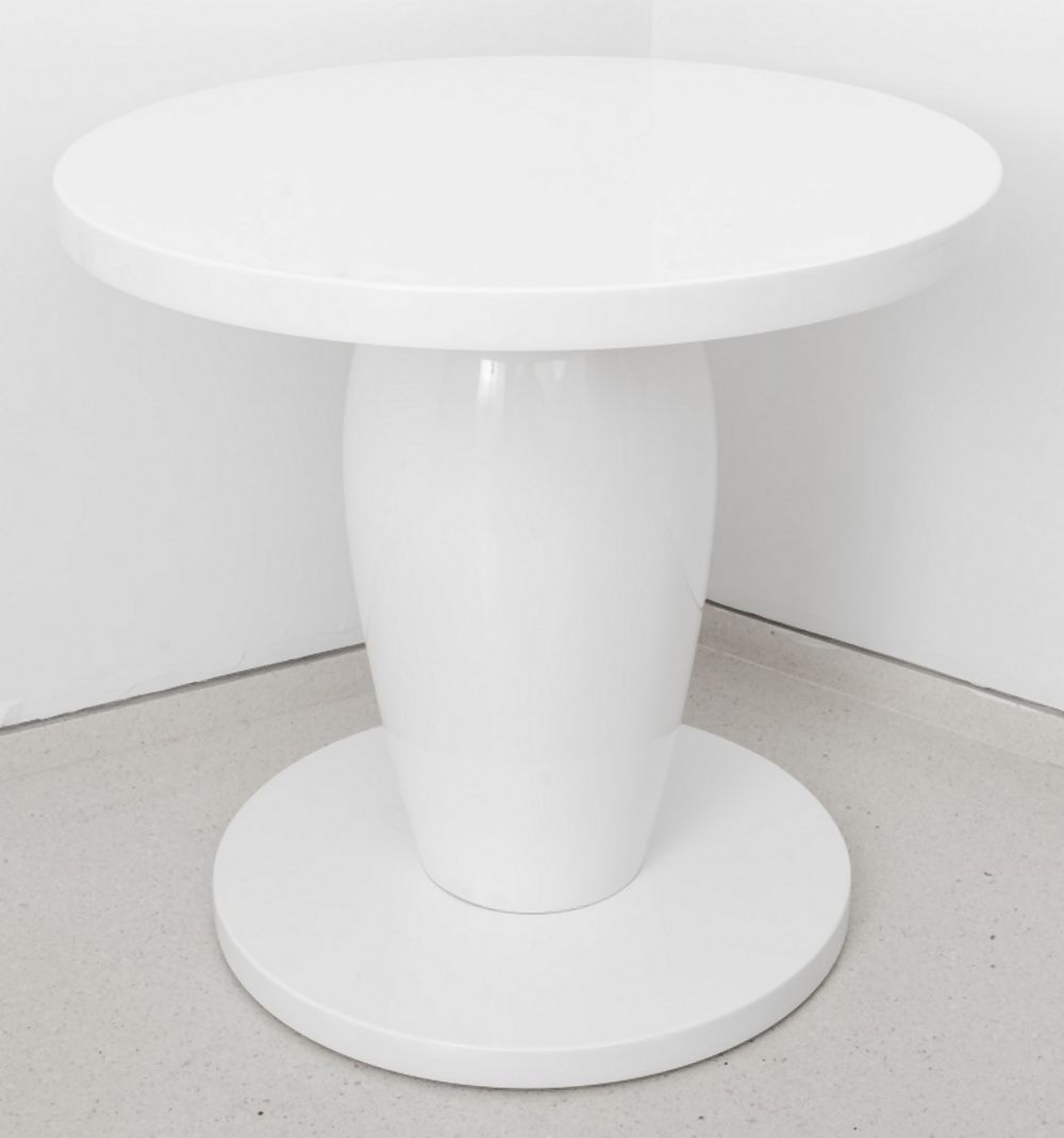 MODERN WHITE LACQUERED CIRCULAR