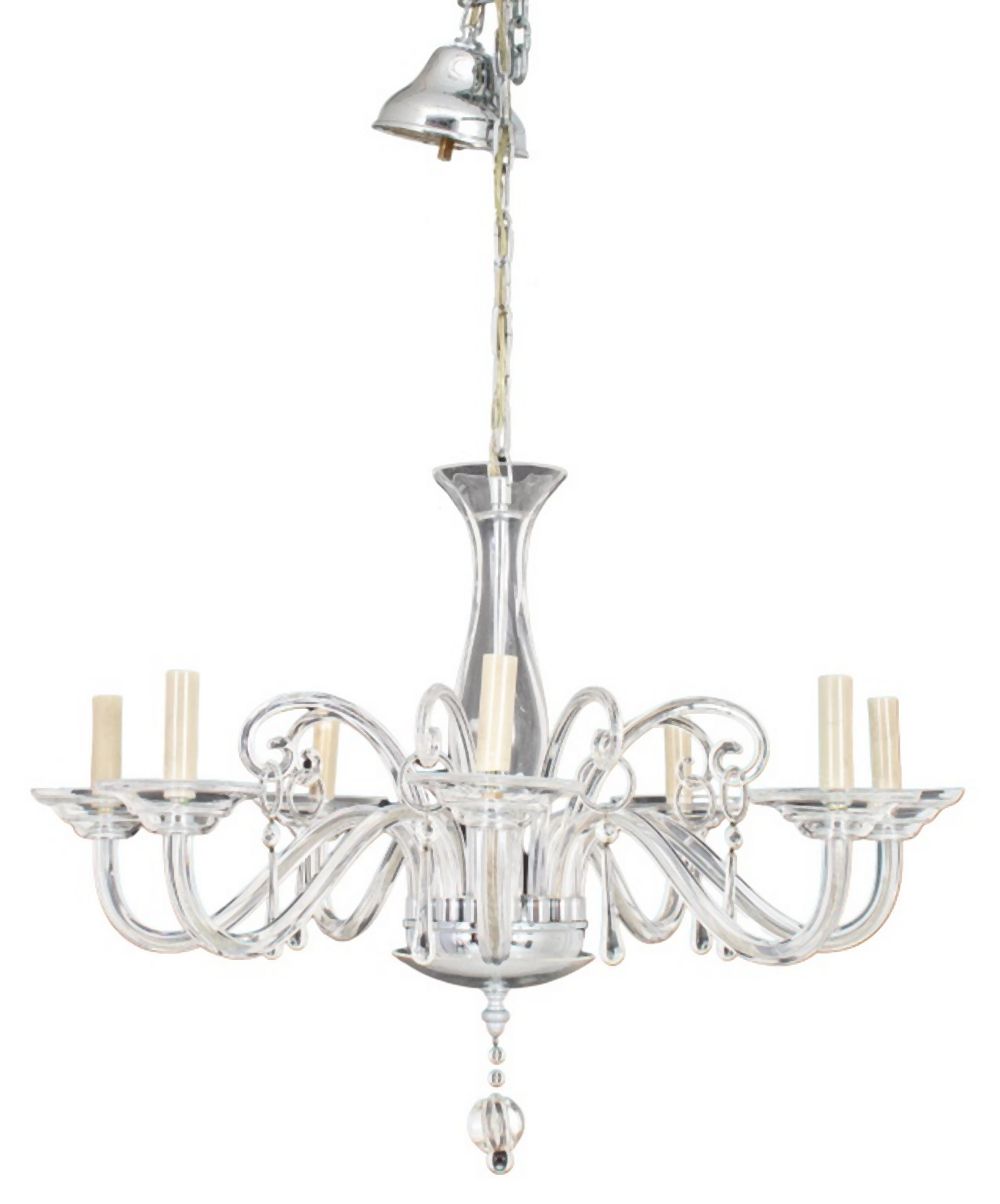 MURANO STYLE SEVEN-ARM GLASS CHANDELIER