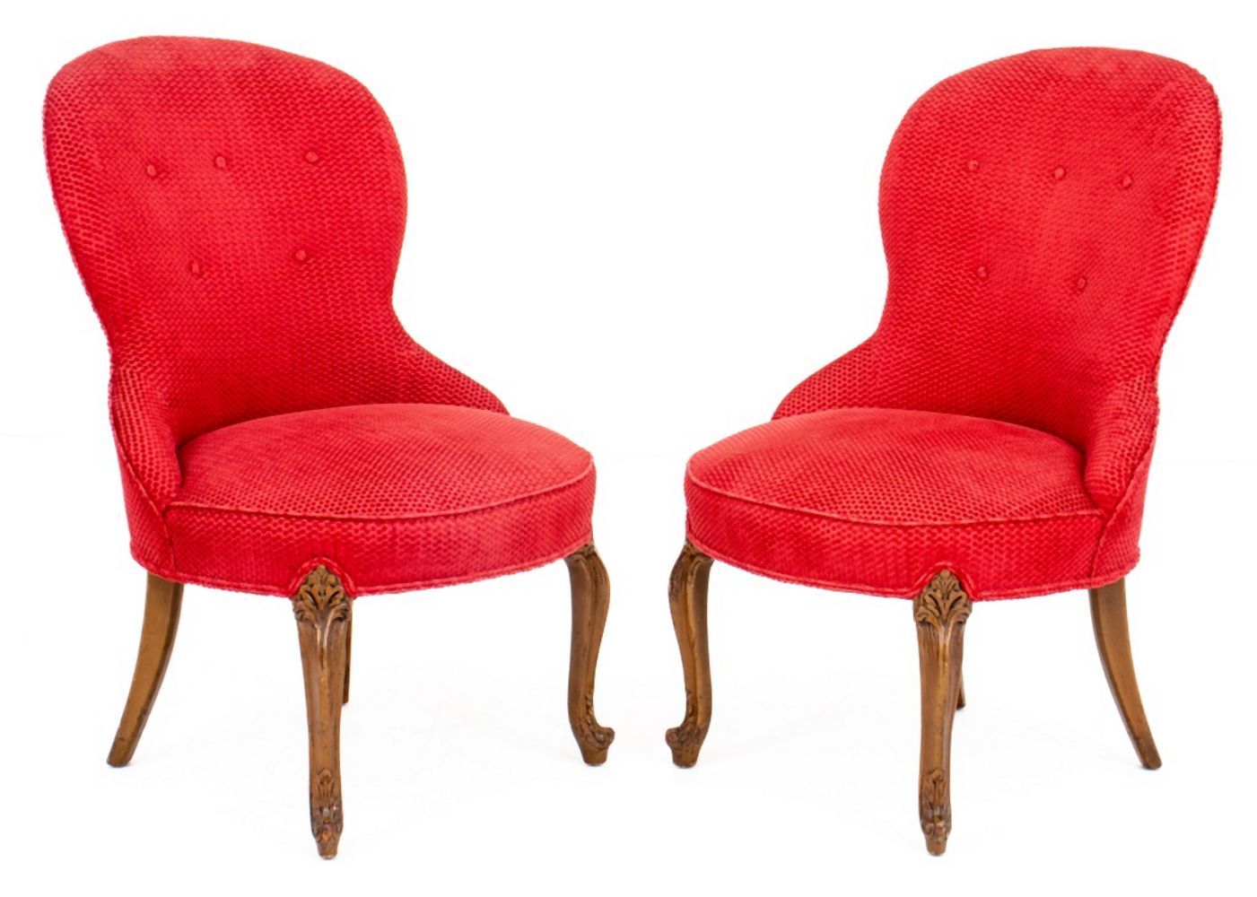 VICTORIAN MANNER SLIPPER CHAIRS,