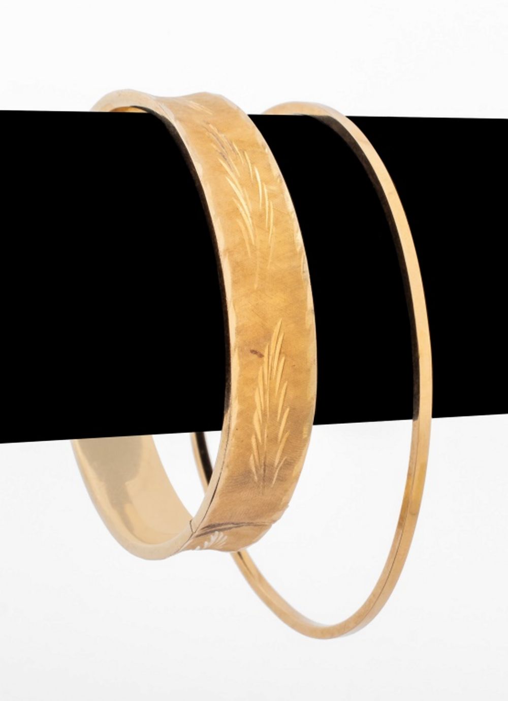 14K YELLOW GOLD BANGLE SET 14K