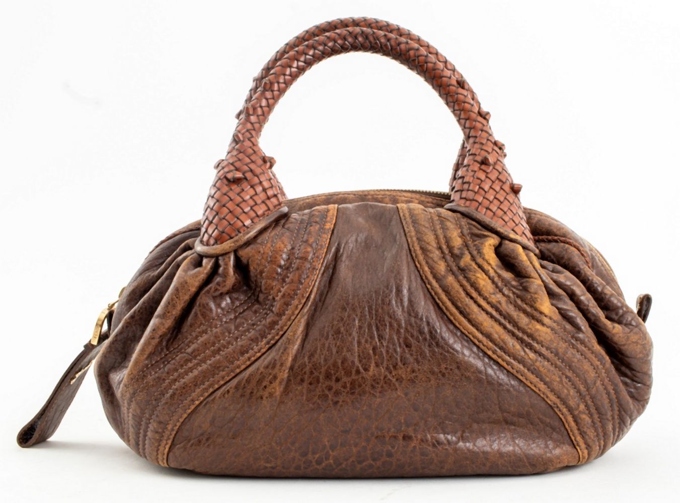 FENDI BROWN LEATHER SPY HOBO 3ceaf2