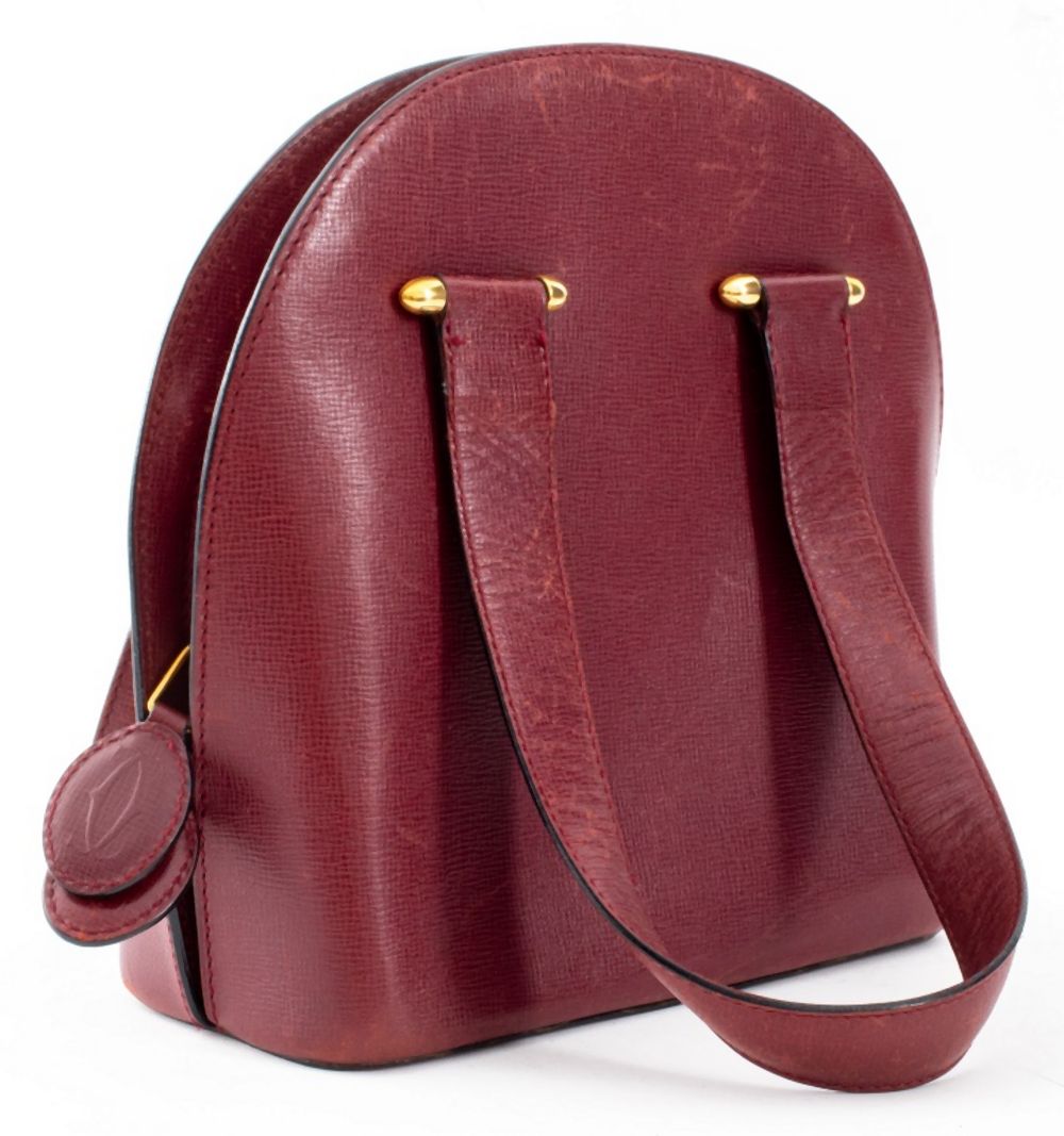 CARTIER BURGUNDY LEATHER MINI TOTE