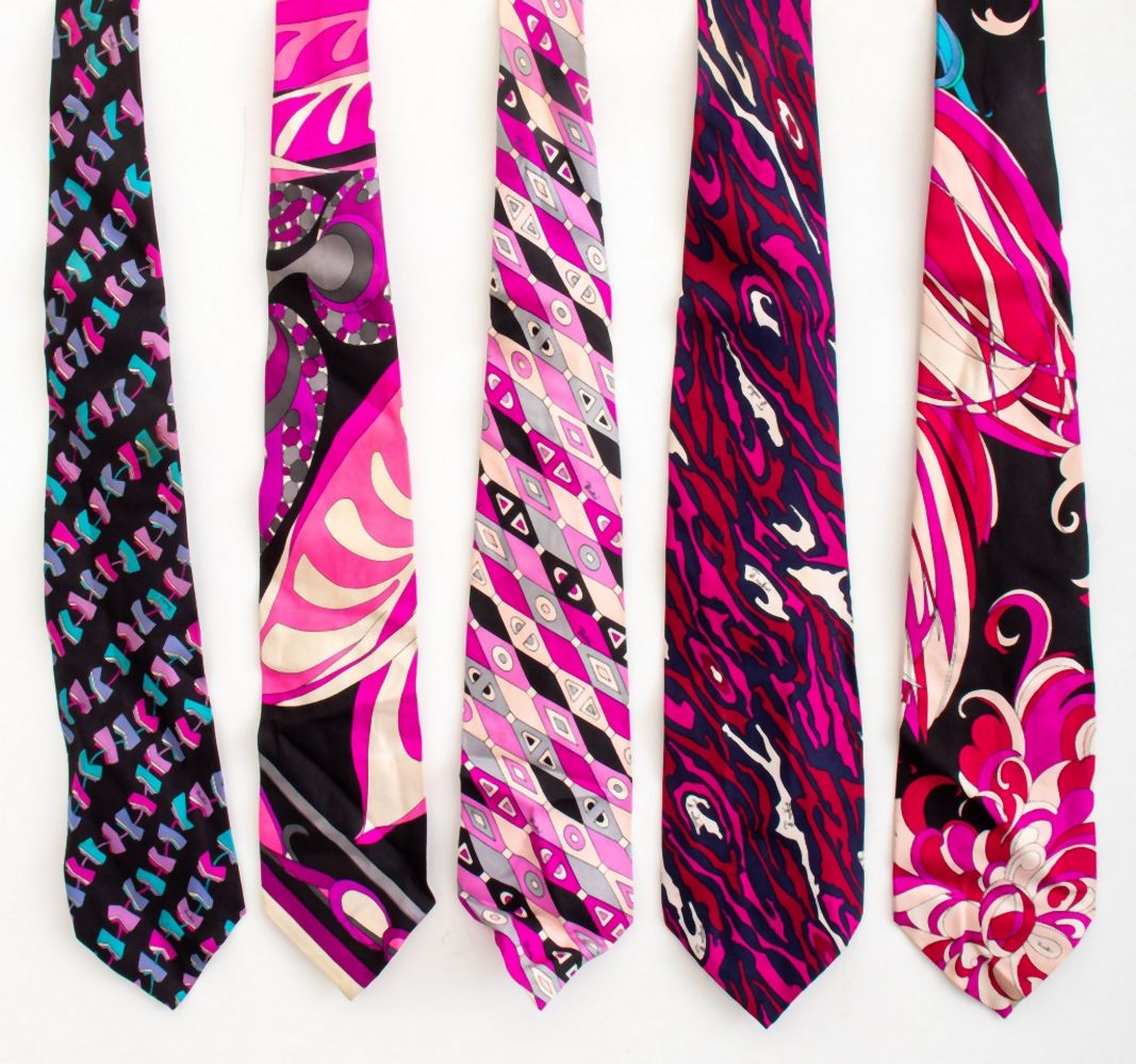 EMILIO PUCCI PINK TONED SILK TIES  3ceb9e