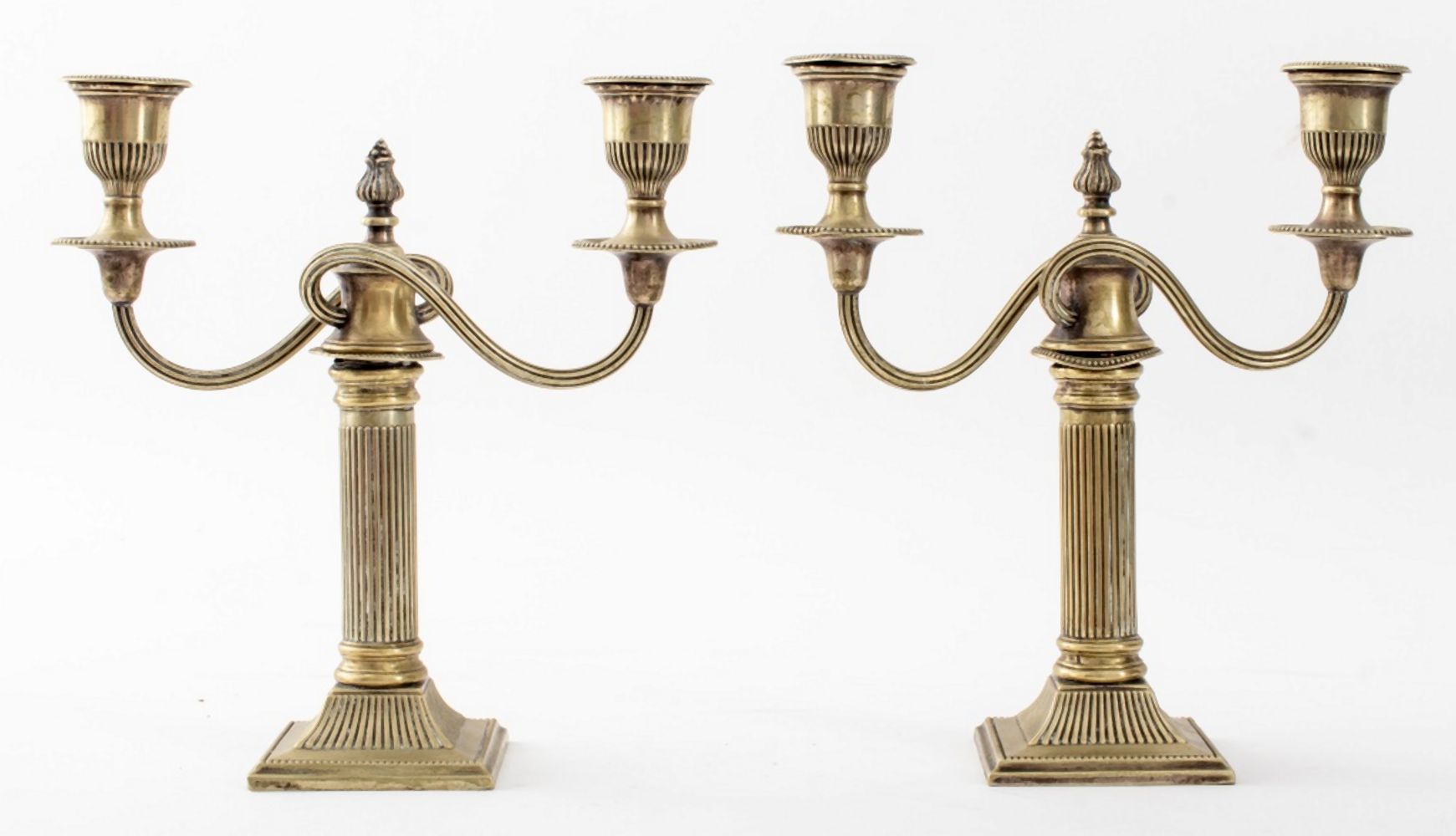 JOHN SHERMAN & SONS SILVER PLATED CANDLESTICKS,