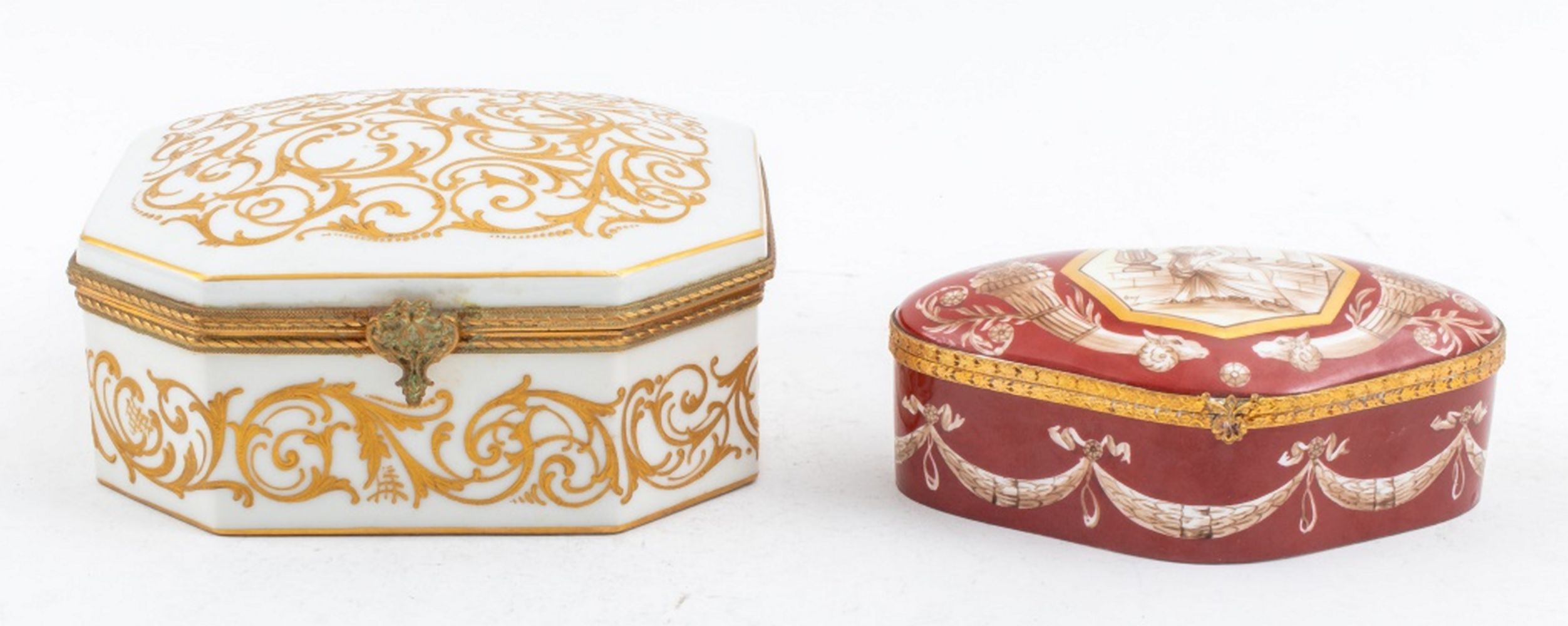 LIMOGES HAND PAINTED BOXES 2 Two 3cec27