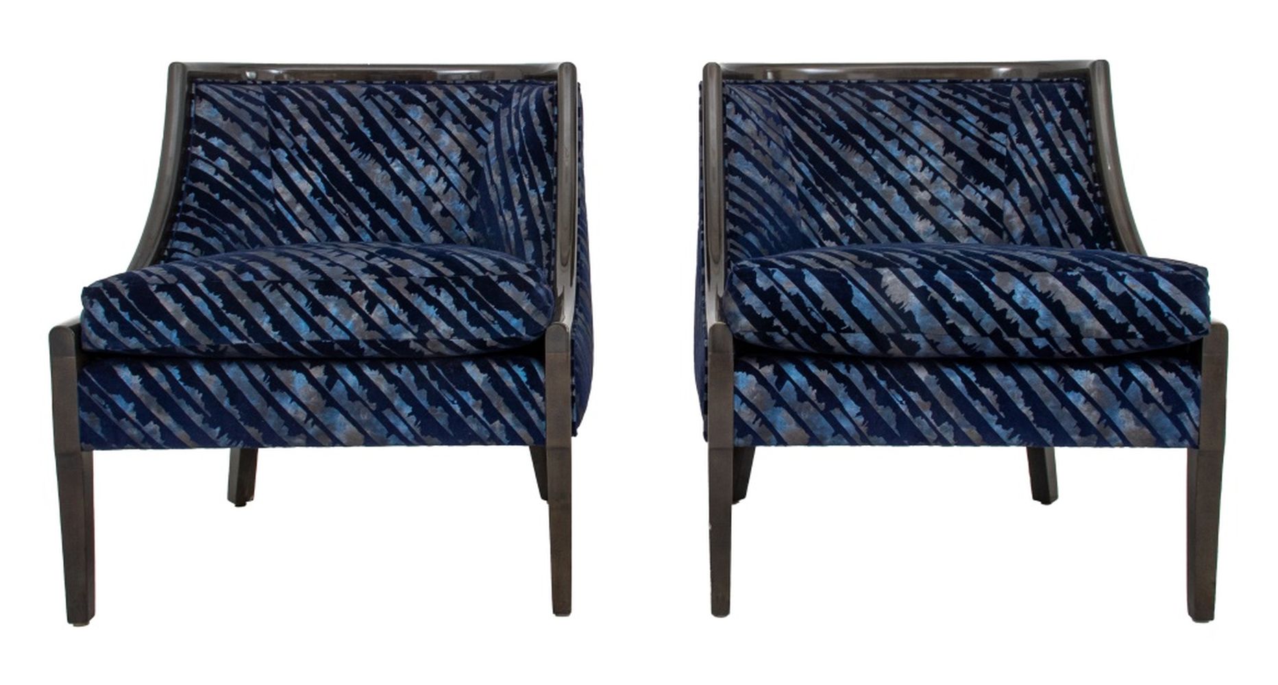 J ROBERT SCOTT EBONIZED TUB CHAIRS  3cecba