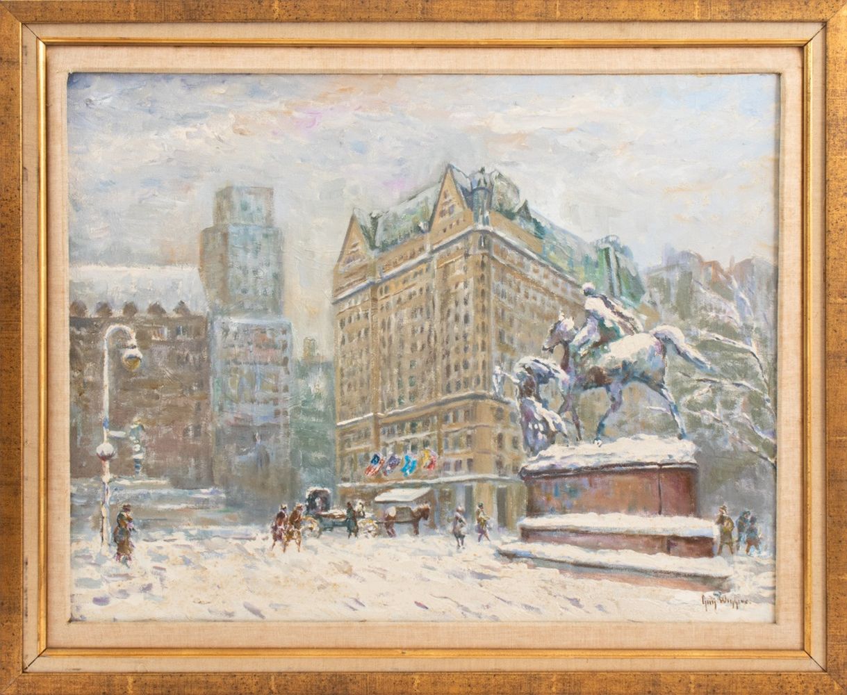 WIGGINS SIGNED CITYSCAPE OIL ON 3cecc6