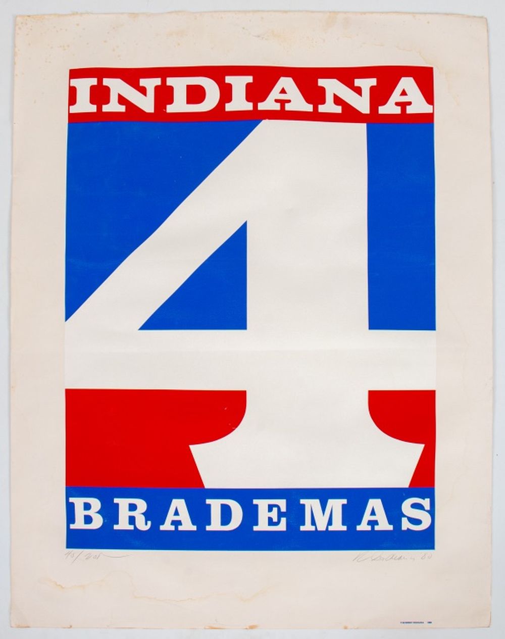 ROBERT INDIANA "INDIANA 4 BRADEMAS"