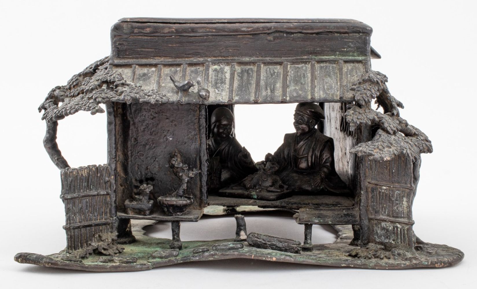 JAPANESE MEIJI BRONZE HOUSE SCULPTURE 3cedde