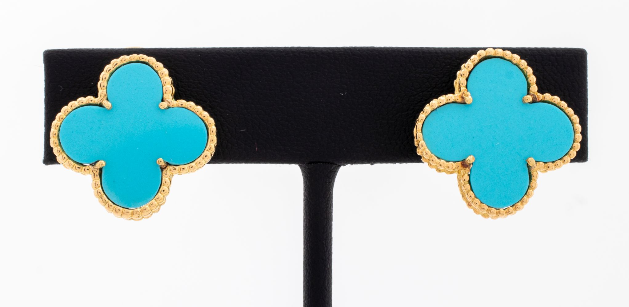 18K YELLOW GOLD TURQUOISE ALHAMBRA 3cede3
