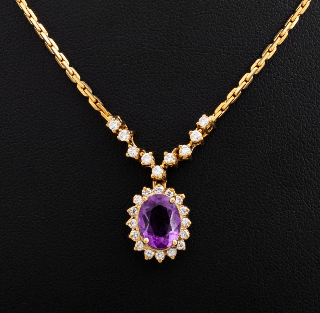 14K YELLOW GOLD AMETHYST DIAMOND 3cede8