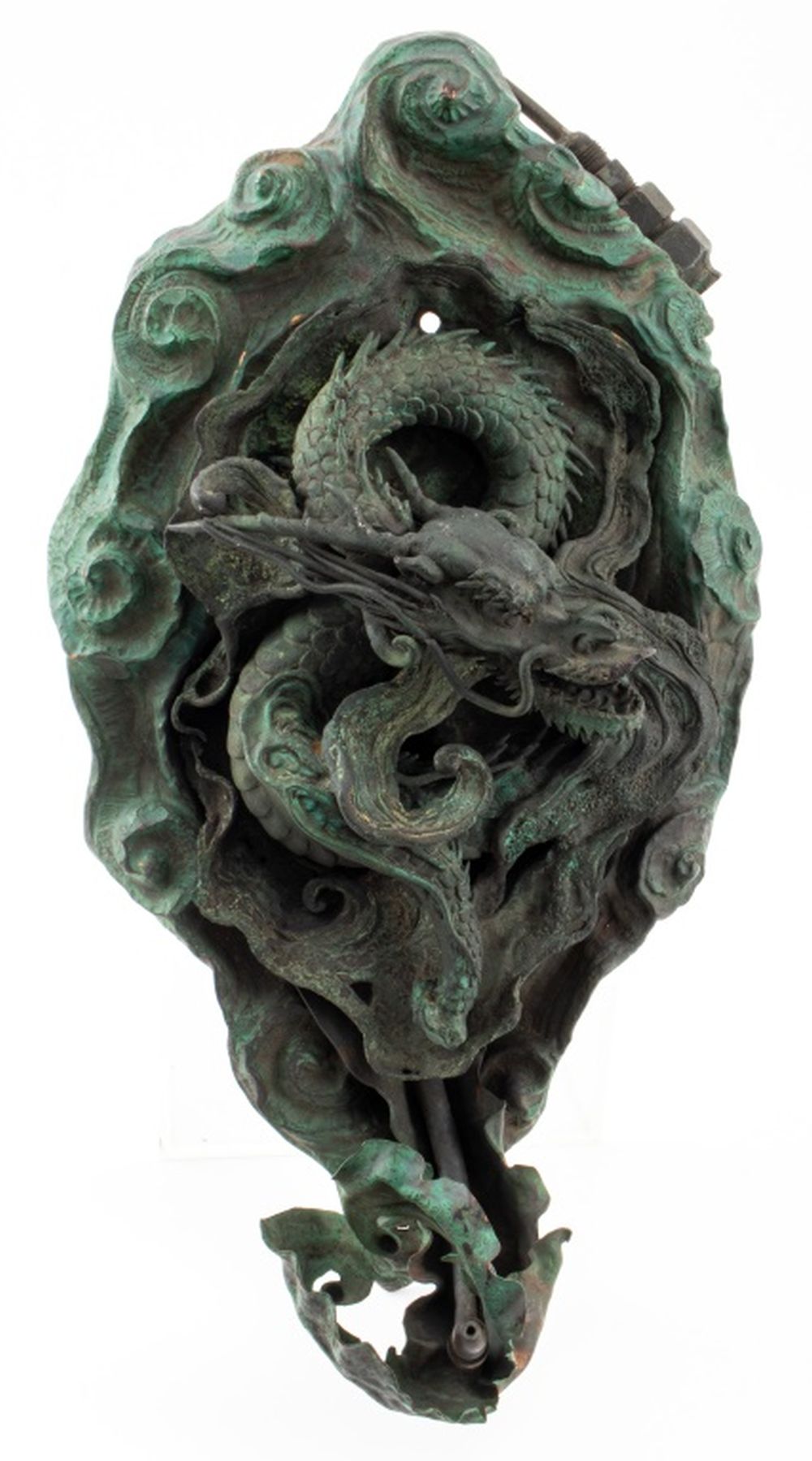 JAPANESE CAST METAL SCULPTURE MOUNTED