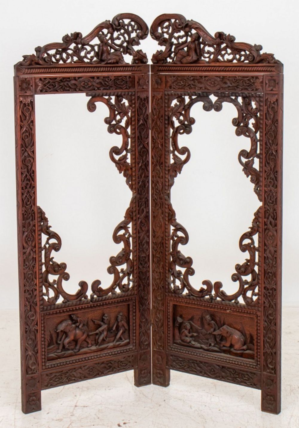 ANGLO-INDIAN ROSEWOOD TWO PANEL
