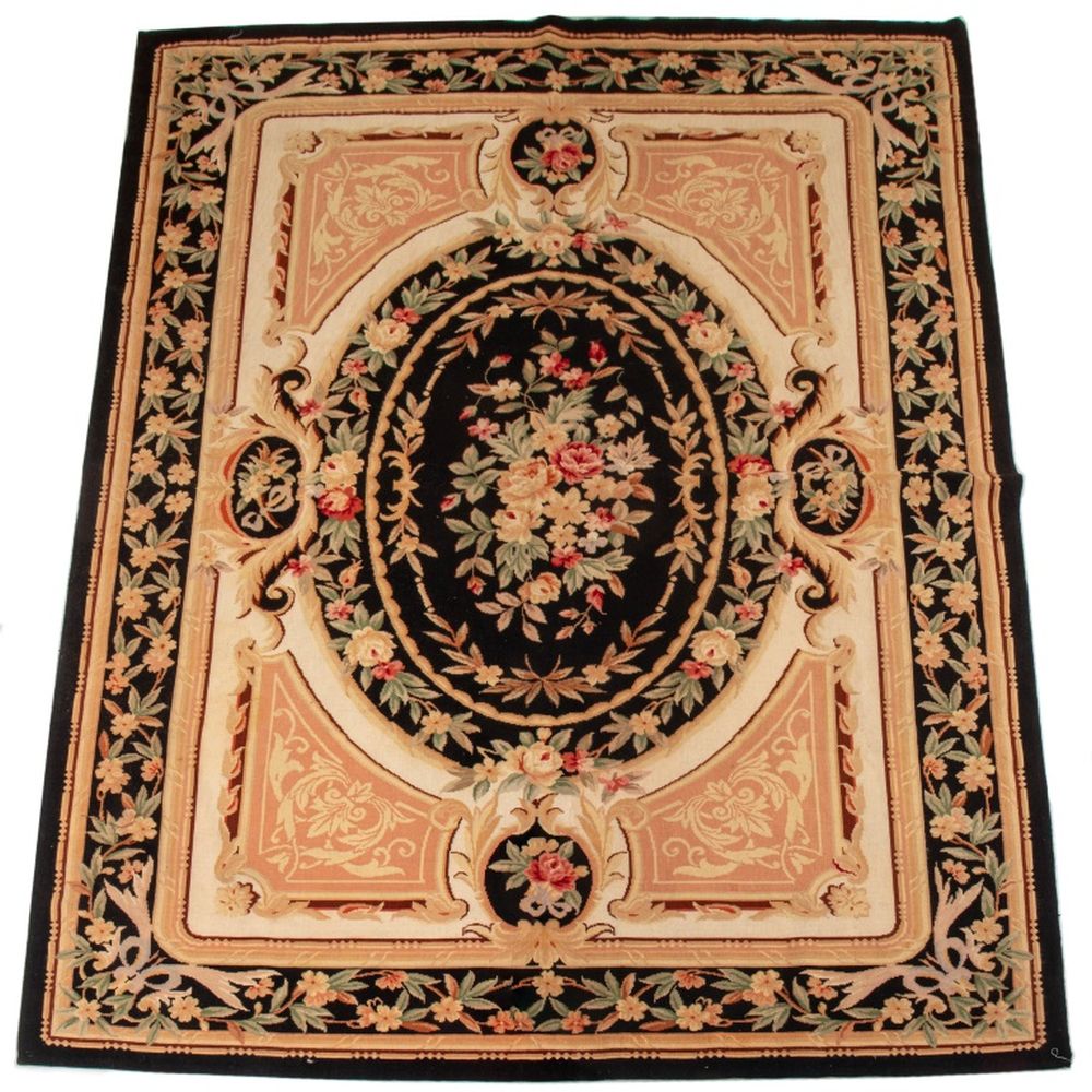 AUBUSSON STYLE NEOCLASSICAL RUG,