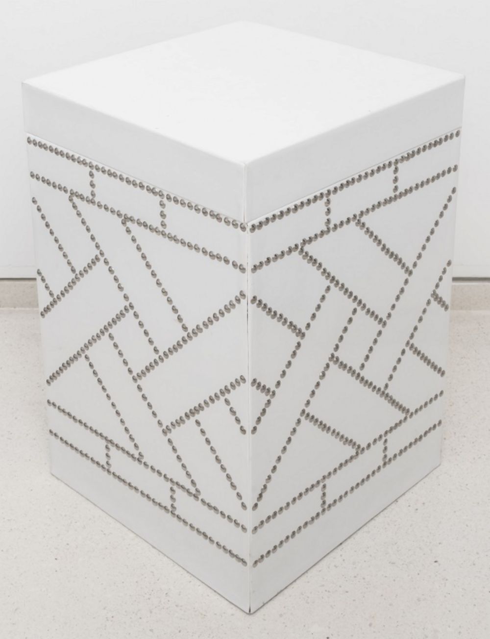 PALM BEACH GLAM SQUARE STUDDED END TABLE