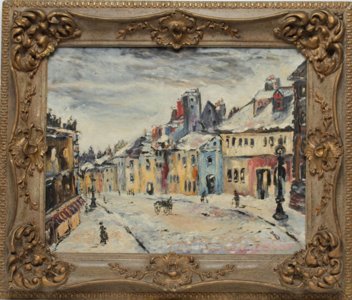 DONALD STREET SCENE IMPASTO OIL 3cef98