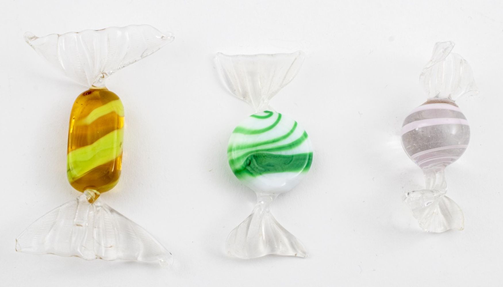 MURANO GLASS CANDIES, 3 Three Murano