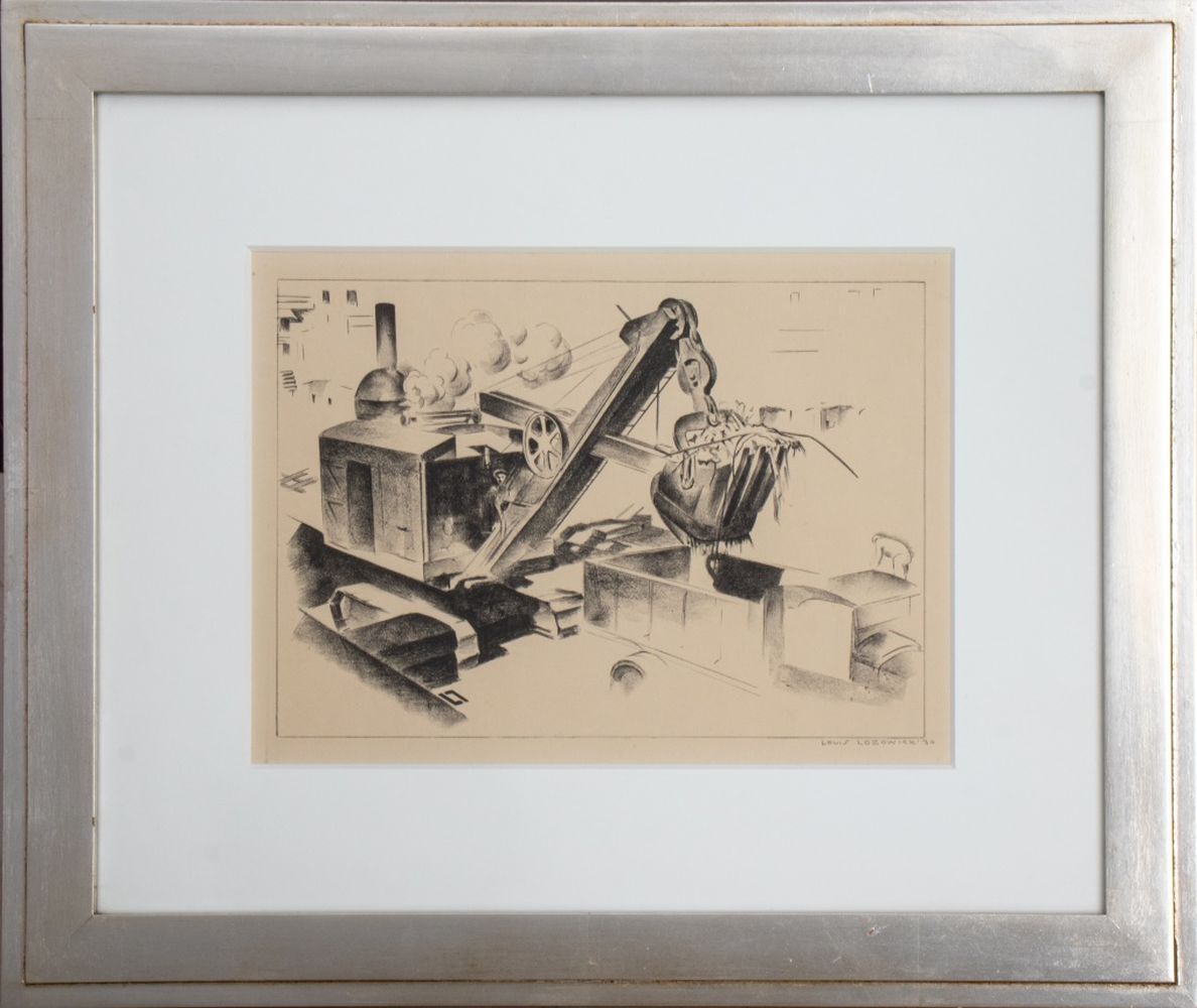 LOUIS LOZOWICK STEAM SHOVEL LITHOGRAPH  3ceff8