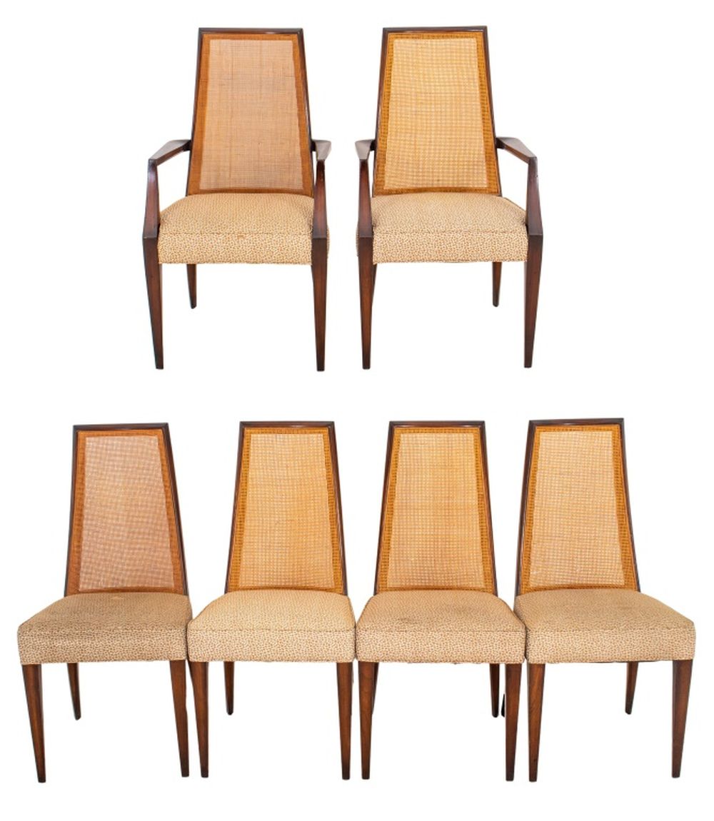 DANISH MODERN MAHOGANY CANED DINING 3cf01b