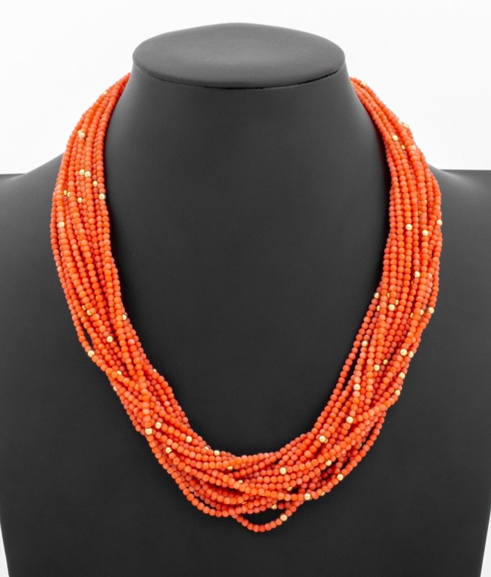 MULTI STRAND CORAL NECKLACE WITH 3cf02a