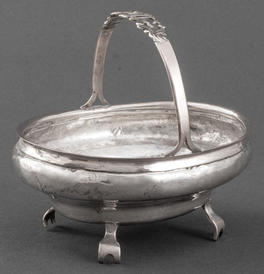 RUSSIAN SILVER HANDLED BASKET,