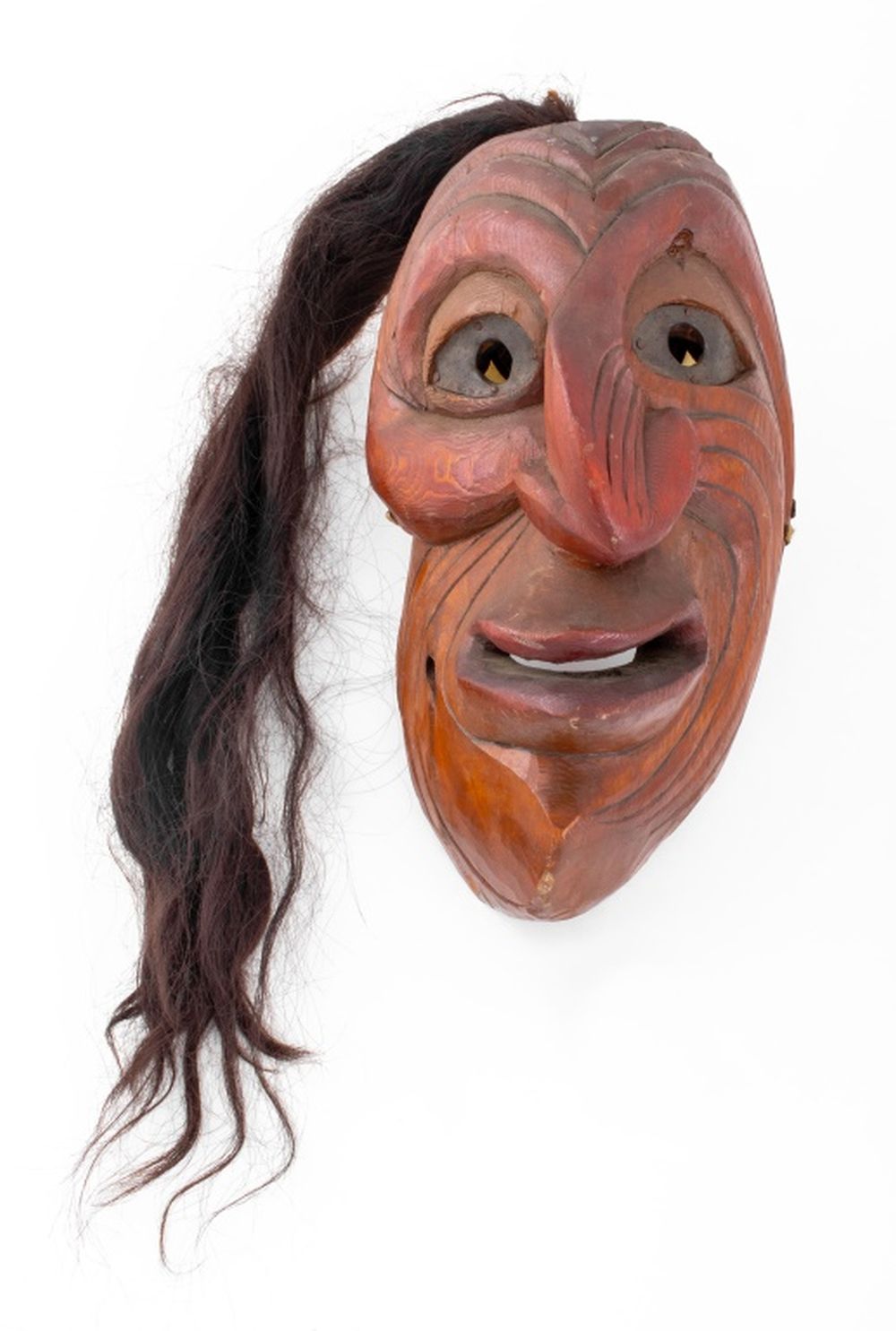 IROQUOIS FALSE FACE MASK, CARVED LIVE