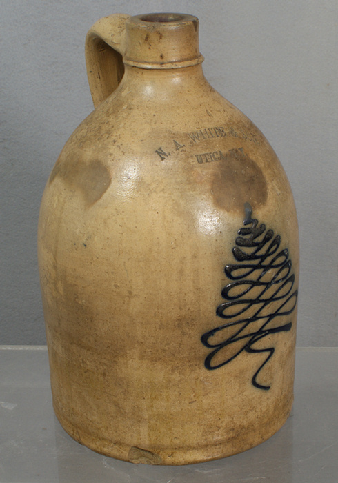 1 gal blue decorated jug, NA