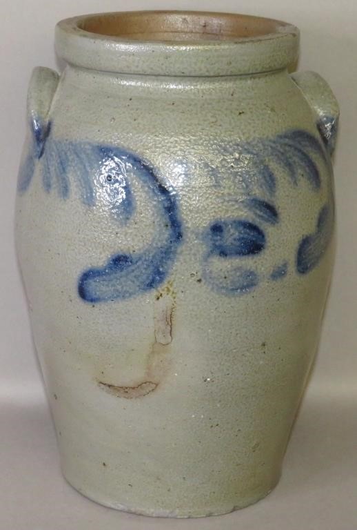 1 GALLON COBALT DECORATED STONEWARE