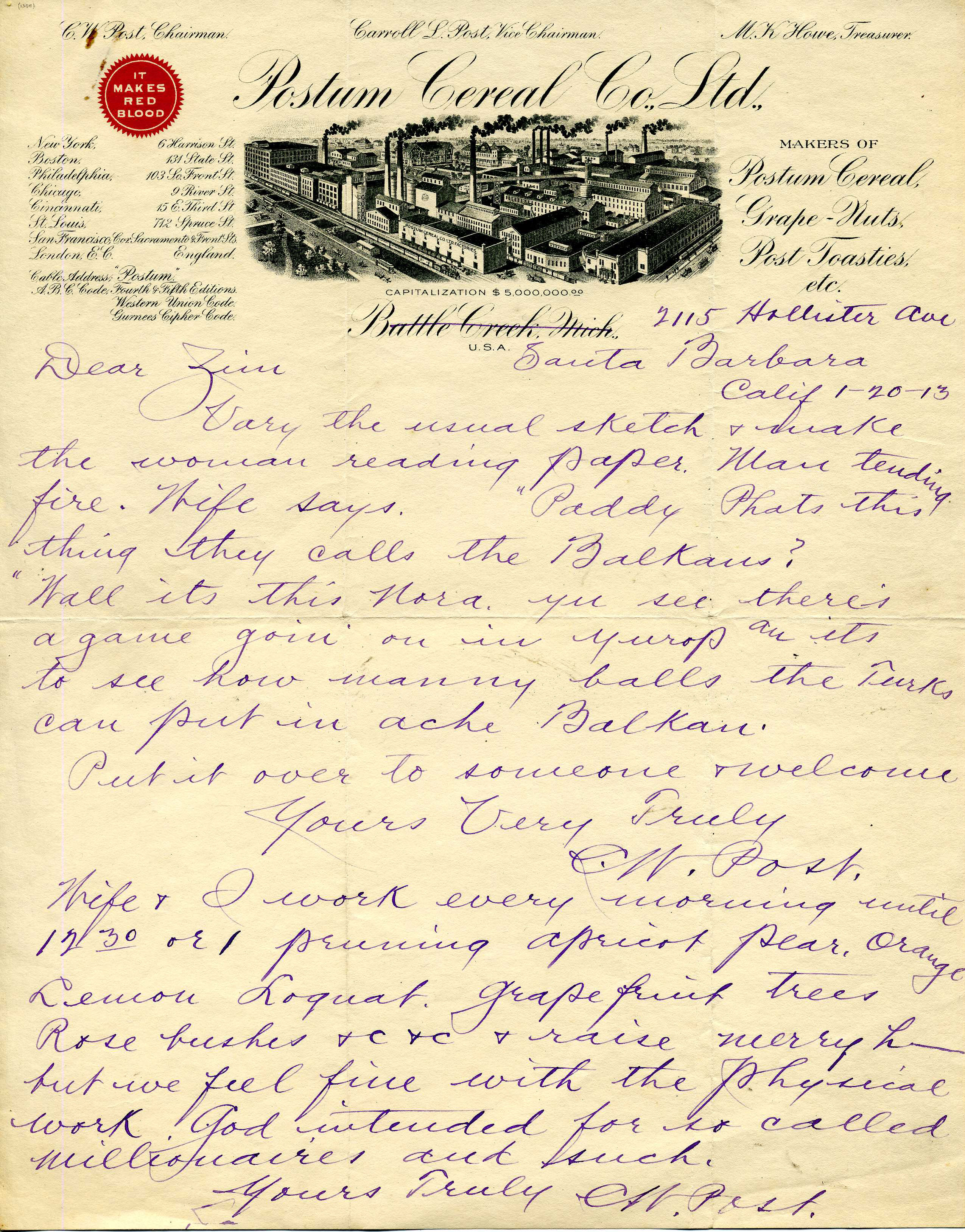 1 piece.  Autograph Letter