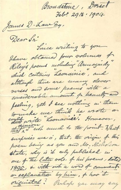 1 piece.  Autograph Letter