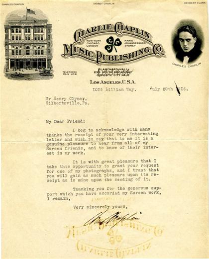 1 piece.  Autograph Letter