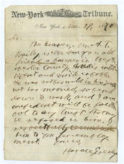 1 piece.  Autograph Letter