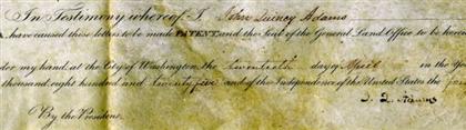 1 piece.  Document Signed. Adams,