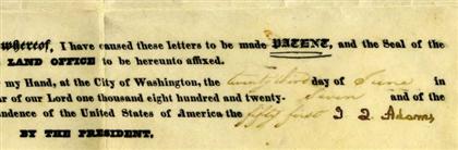 1 piece.  Document Signed. Adams,