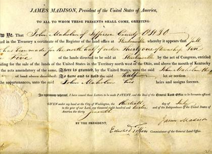 1 piece.  Document Signed. Madison,