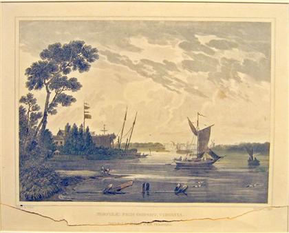 1 piece.  Hand-Colored Aquatint.